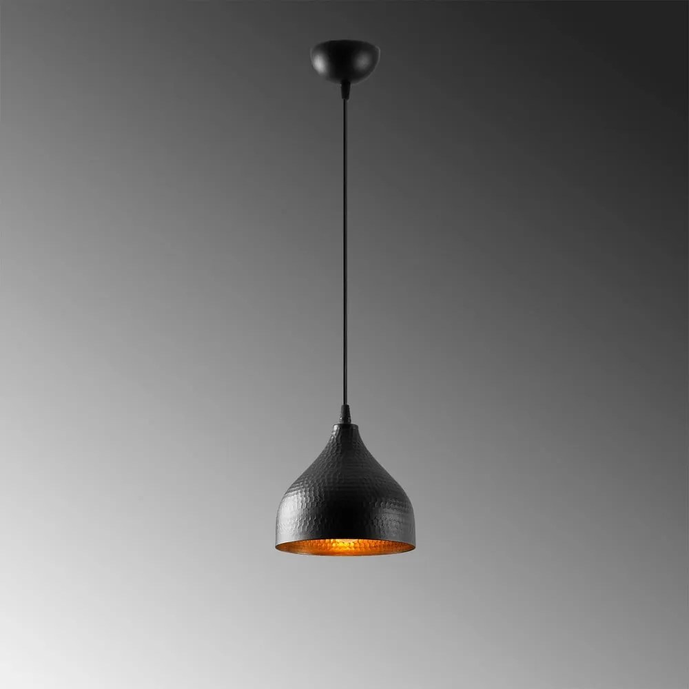 Čierne závesné svietidlo s kovovým tienidlom ø 18 cm Tattoo – Opviq lights