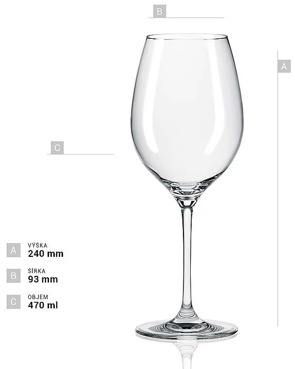 Rona Poháre na víno CELEBRATION 470 ml, 6 ks