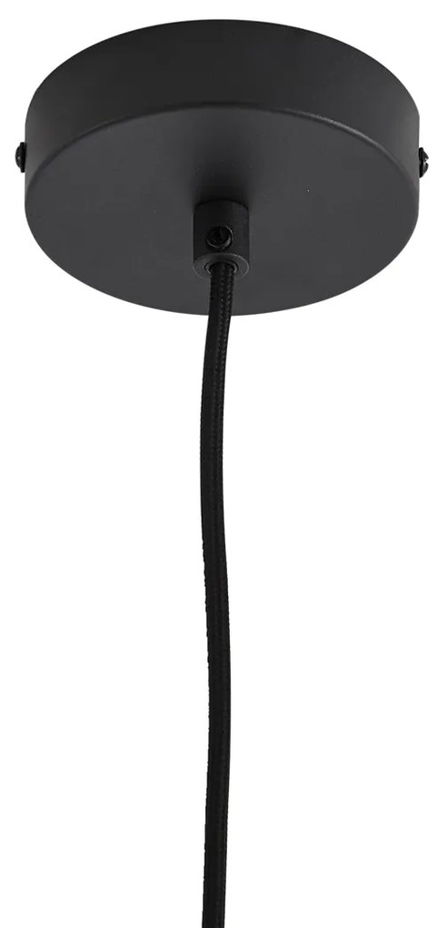 Dizajnové závesné svietidlo čierne s dúhovým sklom 20 cm - Mallon