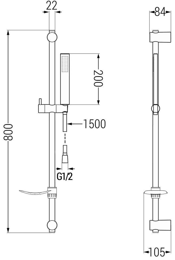 Mexen sprchový set DF00, biela, 785004582-20