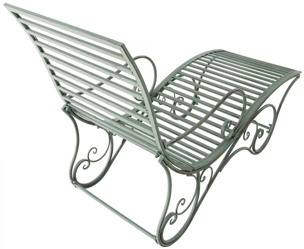 Kovová záhradné lehátko Amiens - Zelená antik