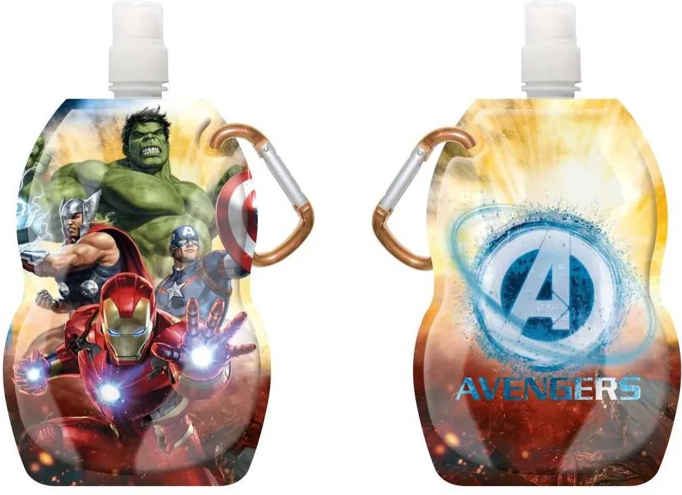 EUROSWAN Fľaša na pitie s karabínou Avengers PVC, 330 ml