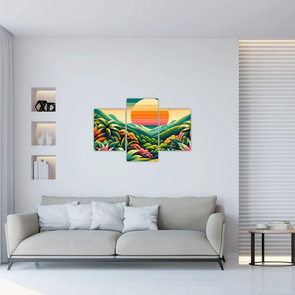 Obraz - Pestrofarebný západ slnka (90x60 cm)