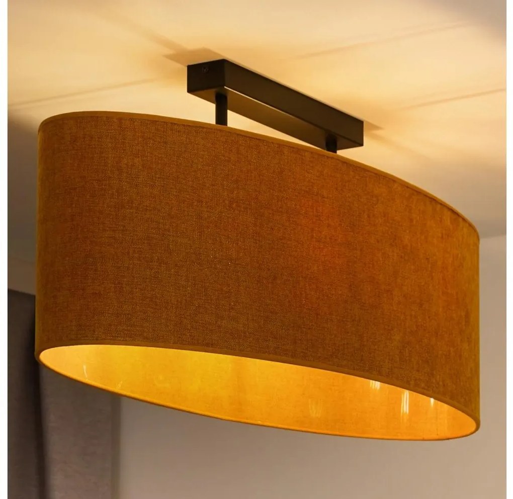 Duolla - Prisadený luster OVAL 2xE27/15W/230V hnedá