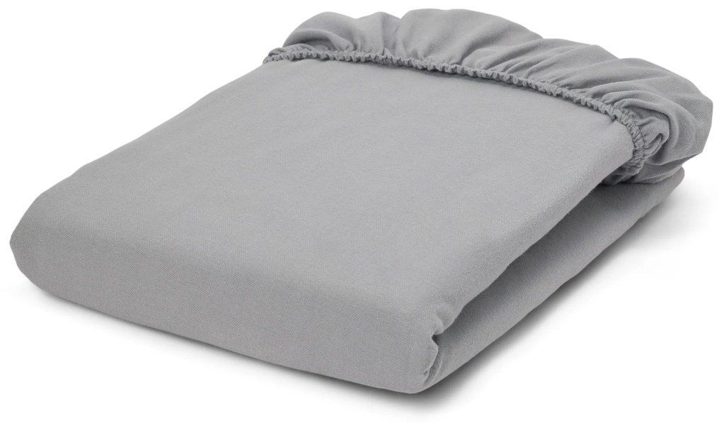Napínacia posteľná plachta z prémiového flanelu, sivá, nadmerná veľkosť