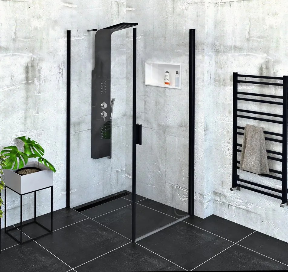 Polysan Polysan, Zoom Line Black obdĺžniková sprchová zástena 800x900mm L/P varianta, ZL1280BZL3290B