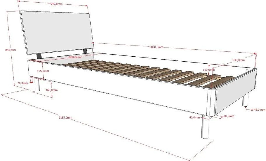 Biela jednolôžková posteľ z bukového dreva s roštom 90x200 cm Forrest – Vipack