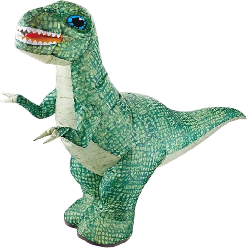 LEAN Toys Veľký nafukovací dinosaurus na diaľkové ovládanie RC zelený 130 x 190 cm