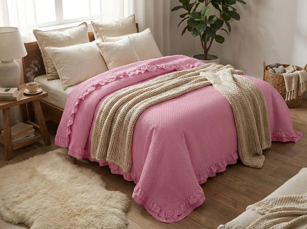 Prehoz na posteľ MONTEGO, ružový Rozmer: 170 x 210 cm