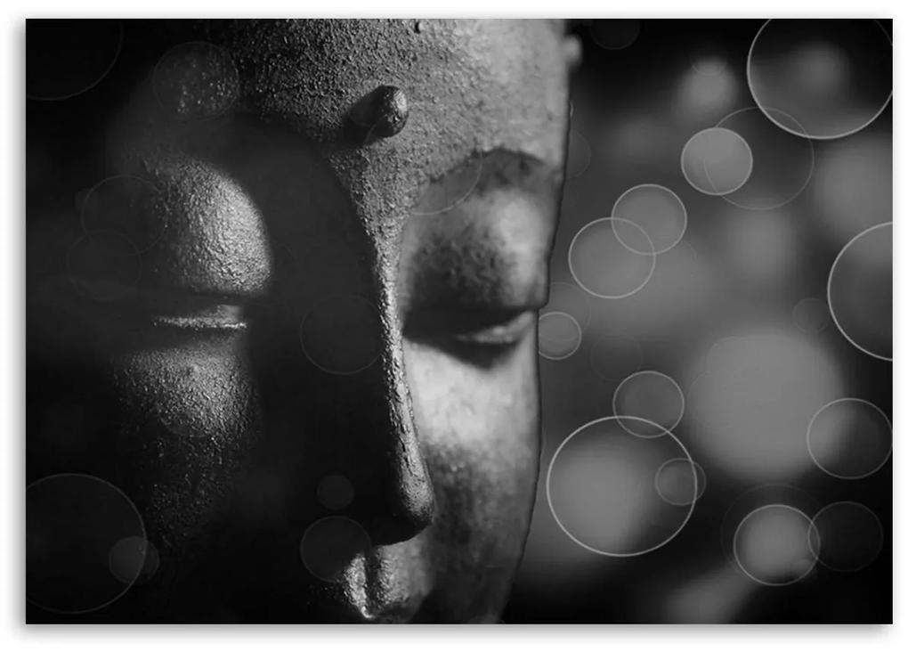 Obraz na plátně Buddha Zen černobílý - 120x80 cm