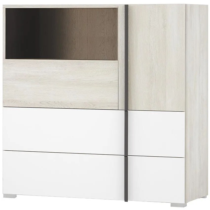 Komoda Remo RM8 dub wilton/biela/antracit