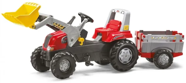 Šlapací traktor RT s prívesom a lyžicou Rolly Toys 811397
