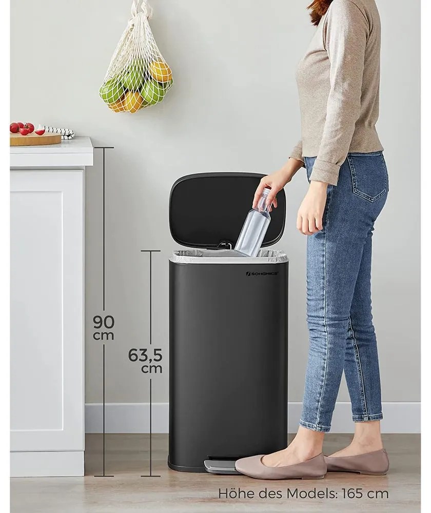 Odpadkový kôš 30 l SONGMICS LTB03BK