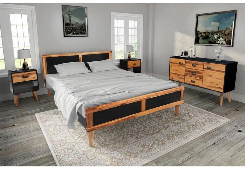 vidaXL 4-dielna súprava nábytku do spálne, akáciové drevo, 140x200 cm