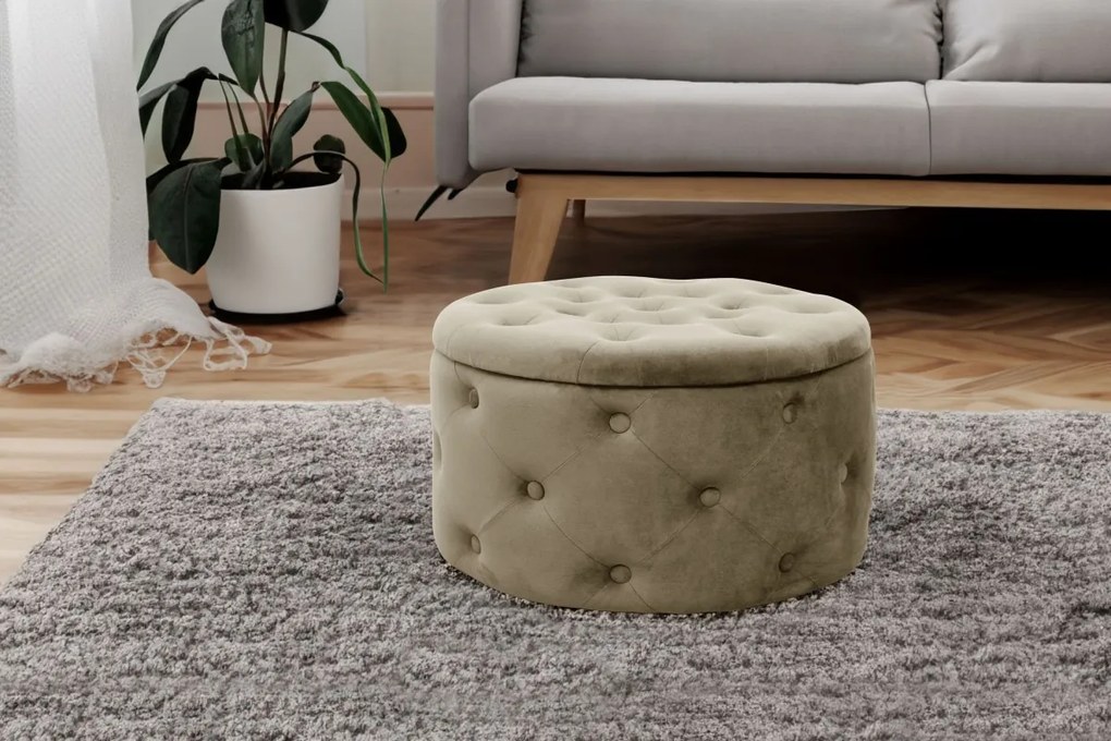 Taburet ILIA samet béžový