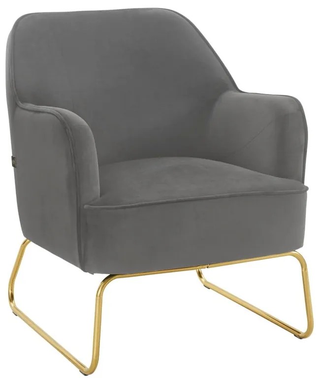 Sivé zamatové kreslo Joshua - Støraa