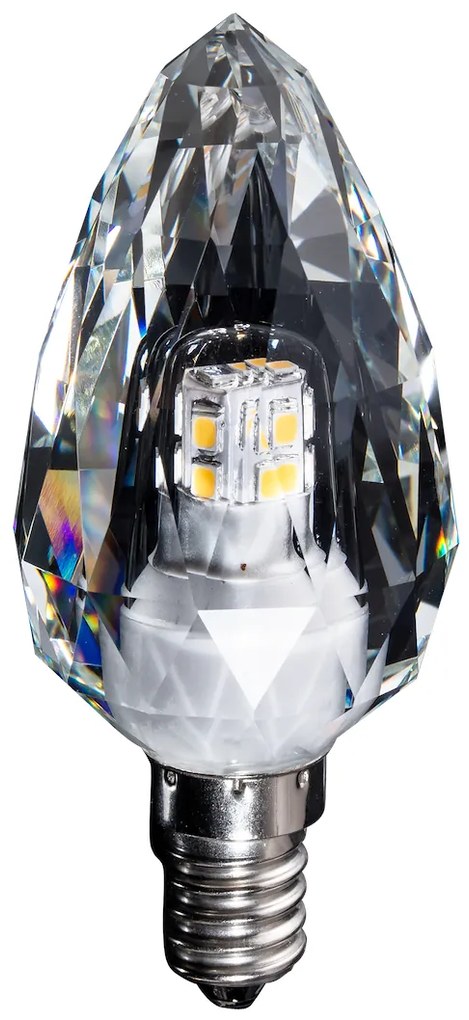 Dekoračná LED žiarovka E14 neutrálna 4000k 4w 500 lm crystal sviečka