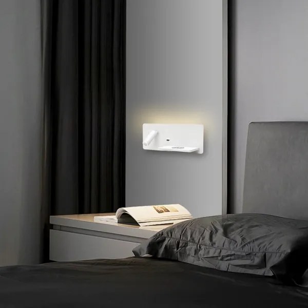 Immax 08285L-LED Nástenné sviet. s pol., USB a bezdr. nab. LED/3W/230V + LED/3W