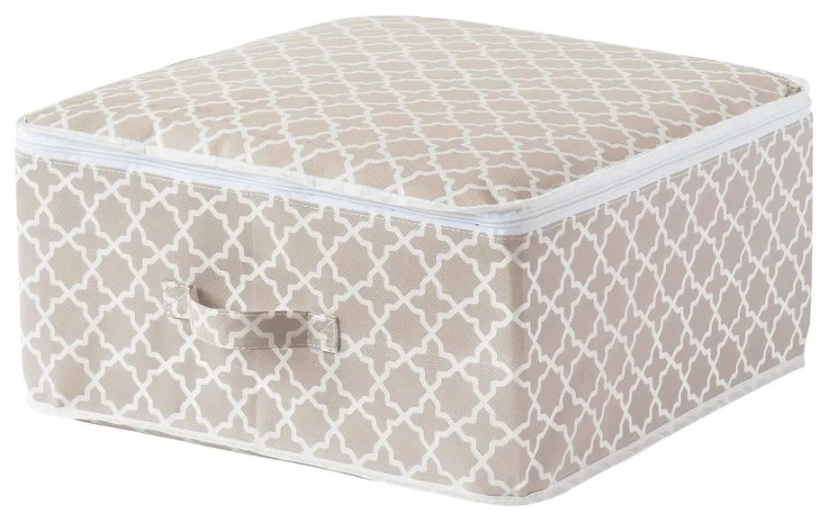 Béžový úložný box so zipsom Compactor, dĺžka 46 cm