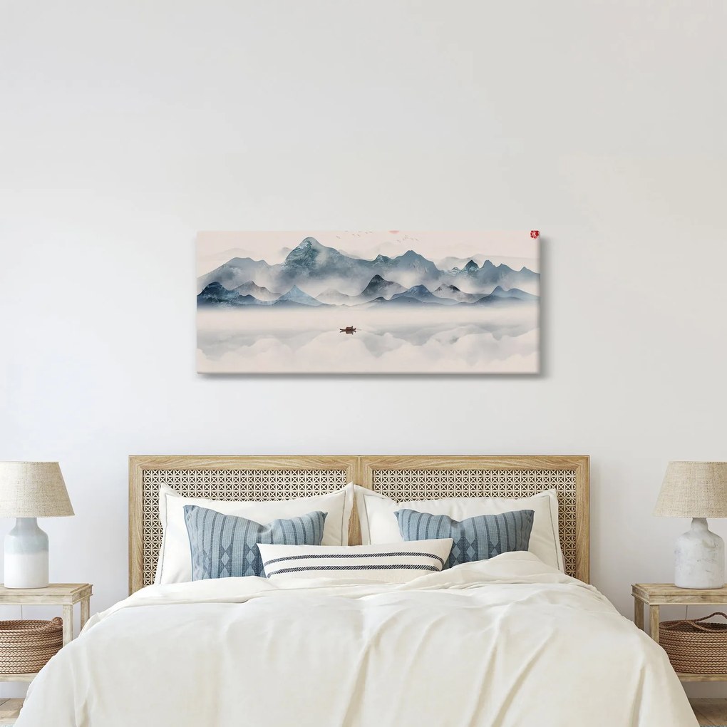 Obraz - Údolie modrých hôr (120x50 cm)