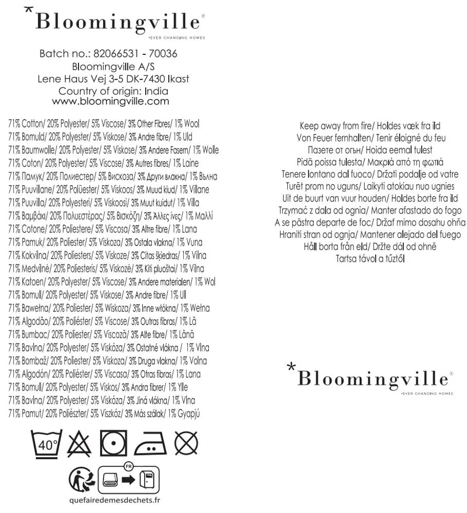 Hnedá deka z recyklovanej bavlny 130x160 cm Salobre – Bloomingville