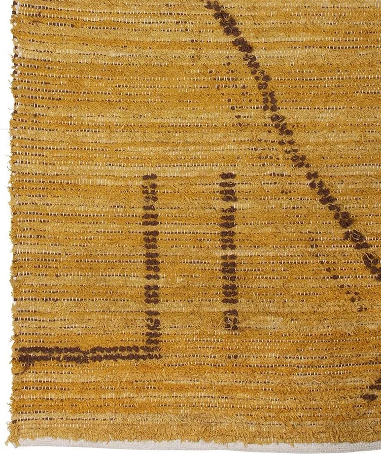 Okrový ručne tkaný bavlnený koberec so vzorom Woven - 120*180 cm