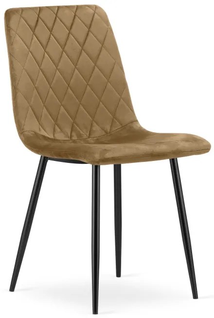 Jedálenská stolička TURIN zamatová, hnedá / čierne nohy