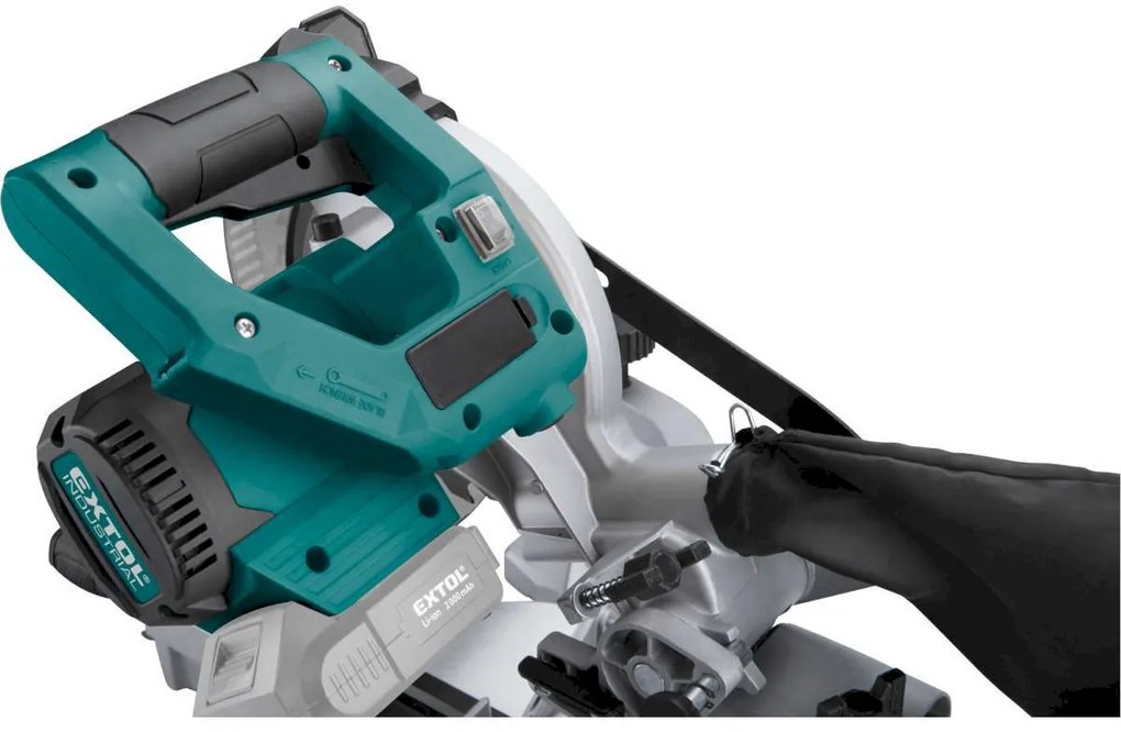 EXTOL INDUSTRIAL Pokosová AKU píla s posuvom, Share20V, bezuhlíkový motor, bez aku a nabíjačky 8791827