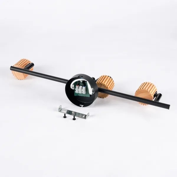 Brilagi - Bodové svietidlo ODENSE 3xE14/10W/230V drevo/čierna