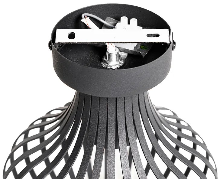 Moderné stropné svietidlo čierne 18 cm - Saffira