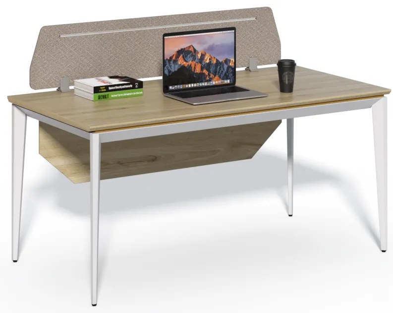 Kancelársky stôl s kontajnerom Houseland Profit Max 01 1608 dub/biely