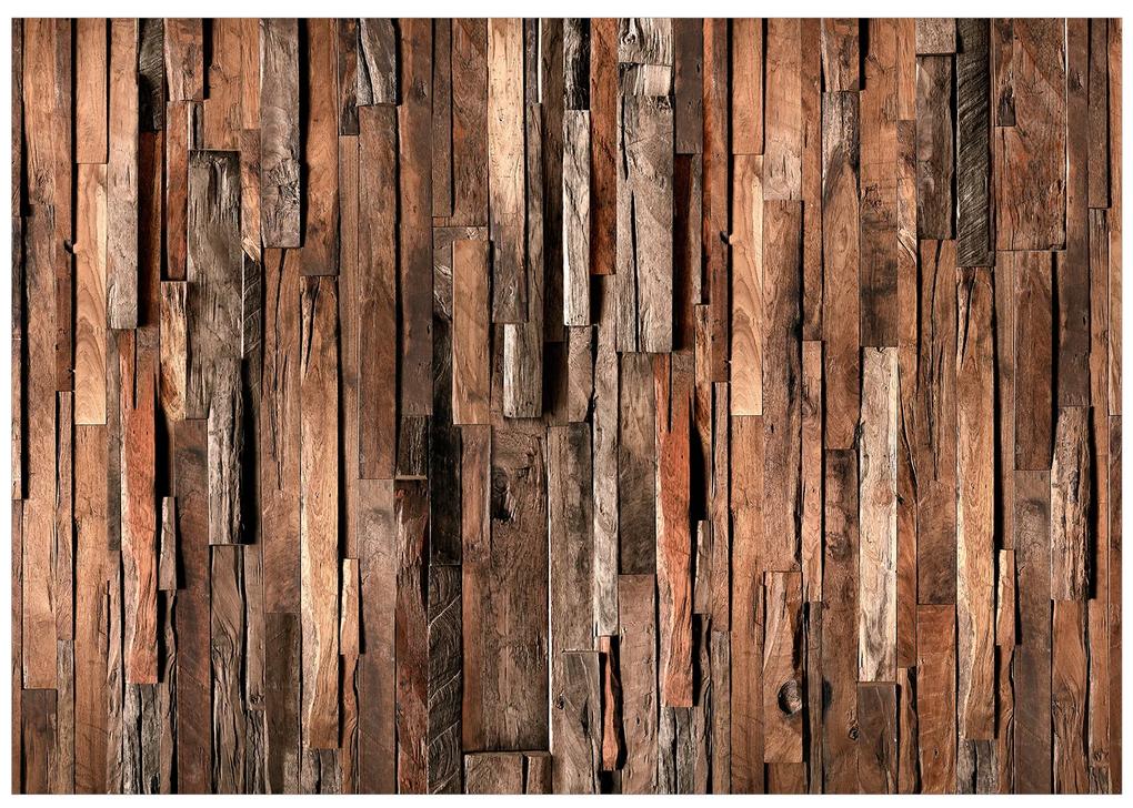 Artgeist Fototapeta - Wooden Curtain (Brown) Veľkosť: 196x140, Verzia: Samolepiaca
