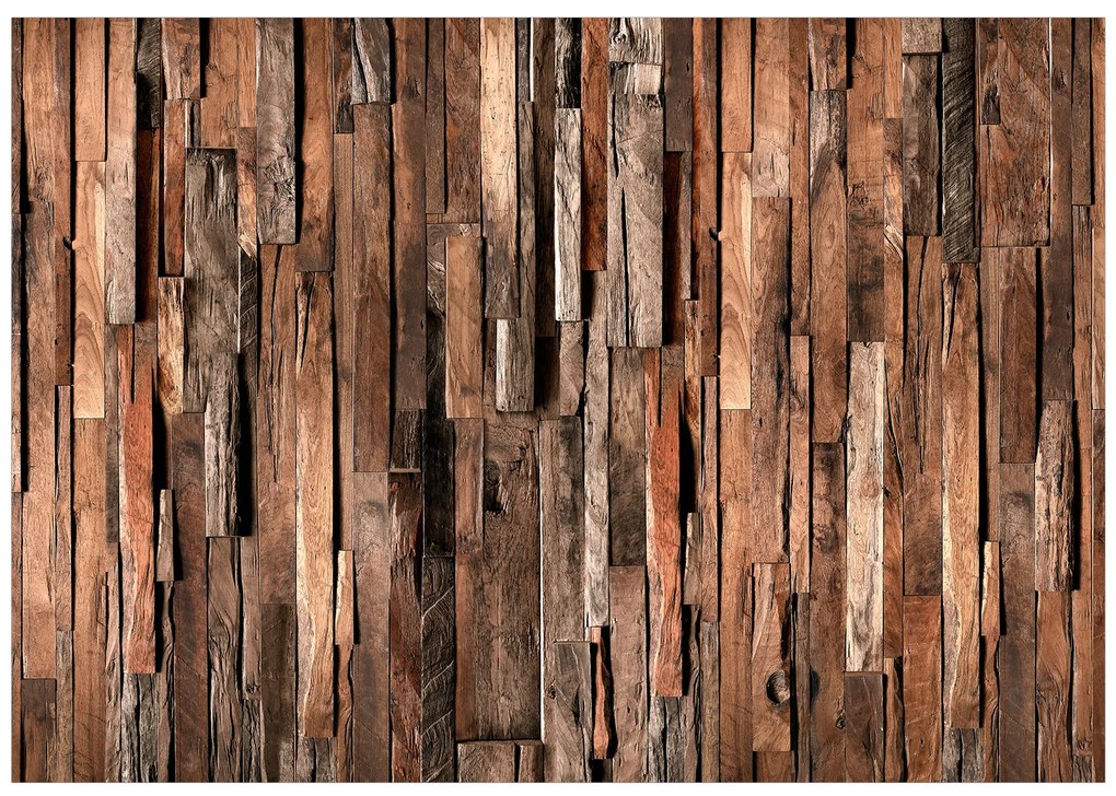 Artgeist Fototapeta - Wooden Curtain (Brown) Veľkosť: 343x245, Verzia: Samolepiaca