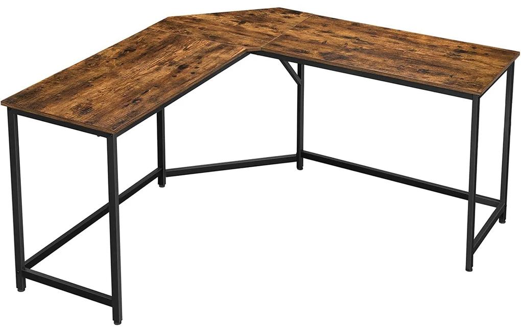 VASAGLE Rohový písací stôl v tvare L, kancelársky stôl 149 x 149 x 75 cm