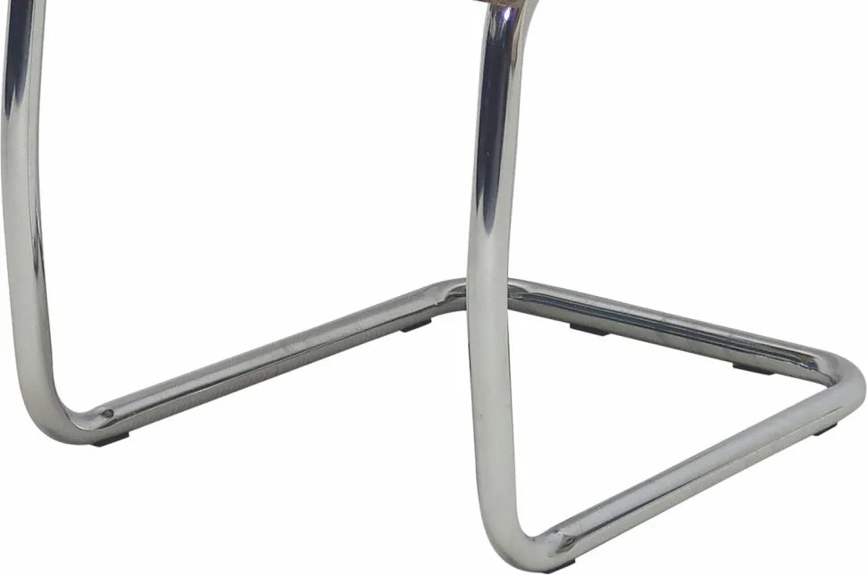 Jedálenská stolička Vertical, hnedá camel látka v optike lesklej kože