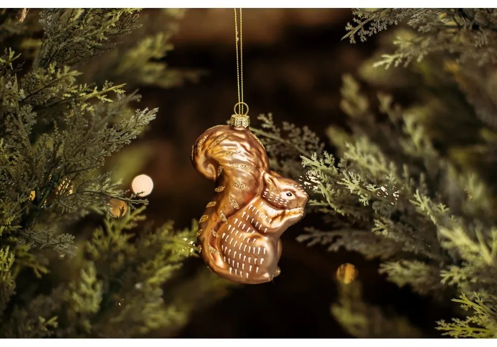 Sklenená ručne vyrobená vianočná ozdoba 11 cm Squirrel – Sass & Belle