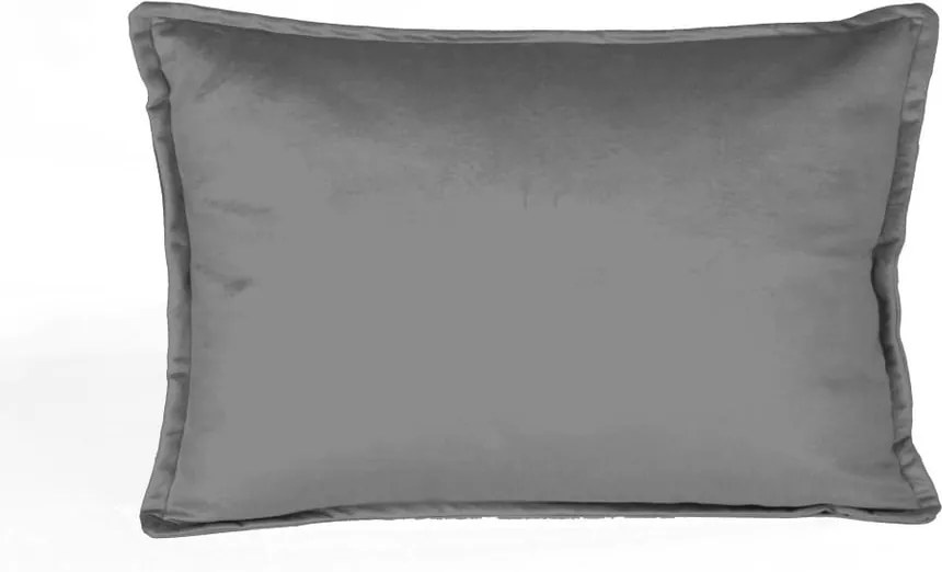 Sivá dekoratívna obliečka na vankúš Velvet Atelier Sigma, 50 × 35 cm