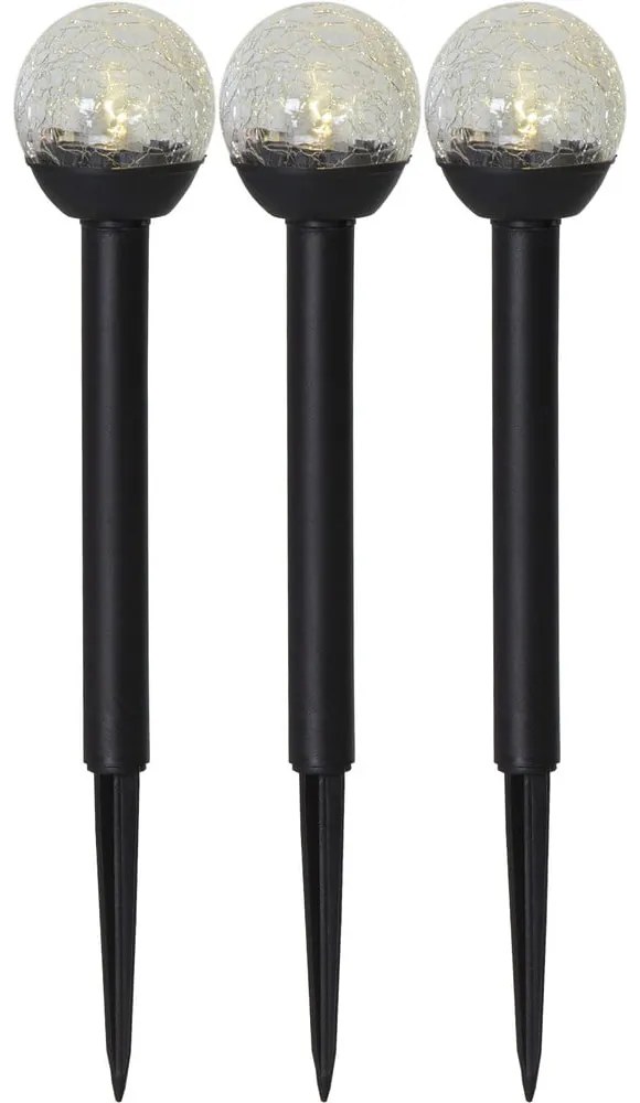Súprava 3 vonkajších solárnych LED svietidiel Star Trading Roma, výška 23 cm