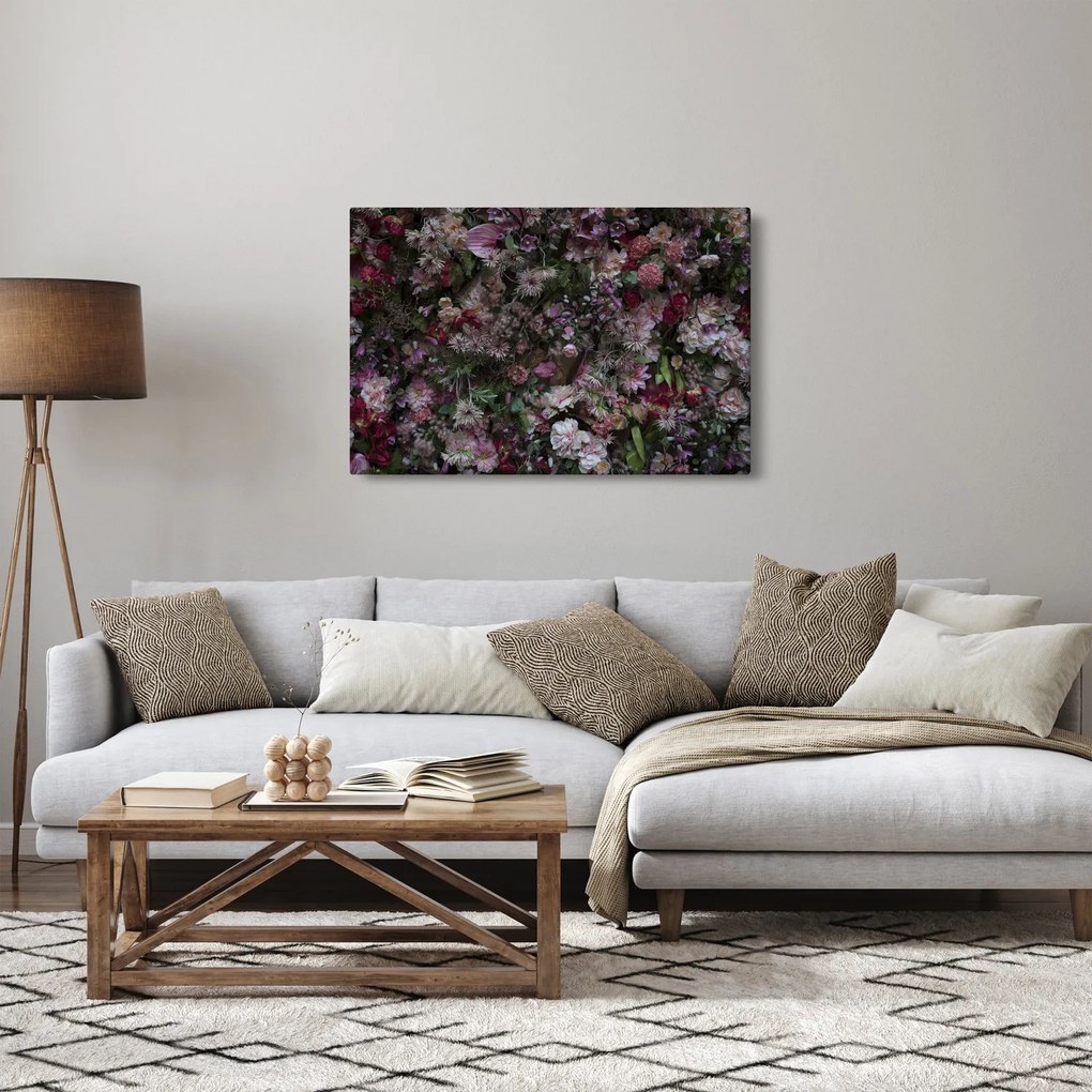 Obraz - Kvetinový múr (90x60 cm)