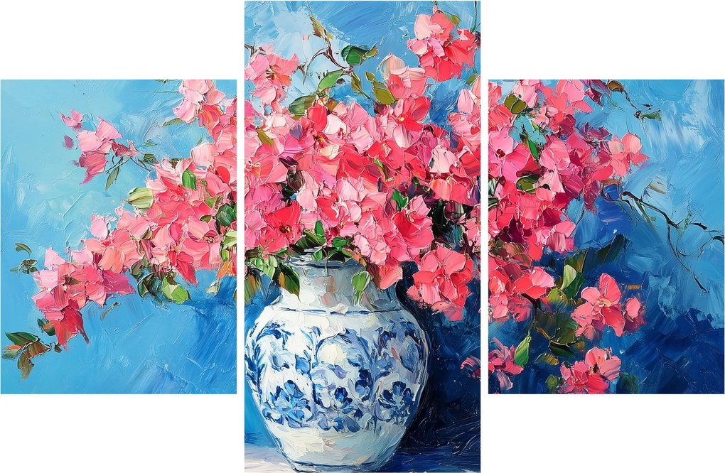 Obraz - Váza ružových kvetov (90x60 cm)