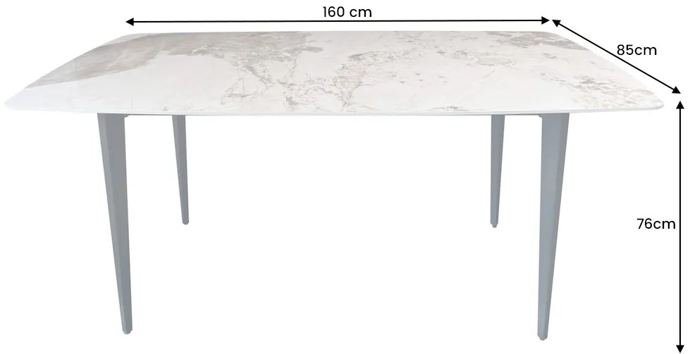Keramický jedálenský stôl Garold 160 cm prírodný kameň