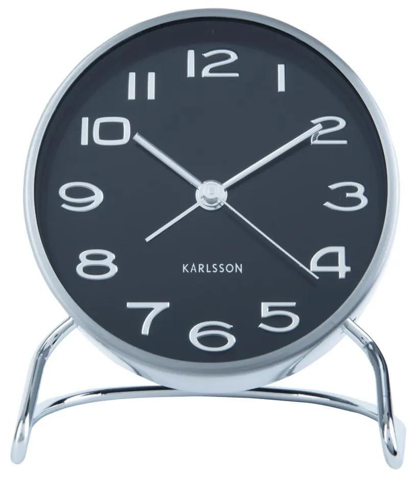 Budík Clock Classical čierna ∅ 9,5 × 11 cm