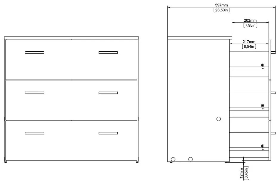 Biela nízka komoda 74x70 cm Space – Tvilum