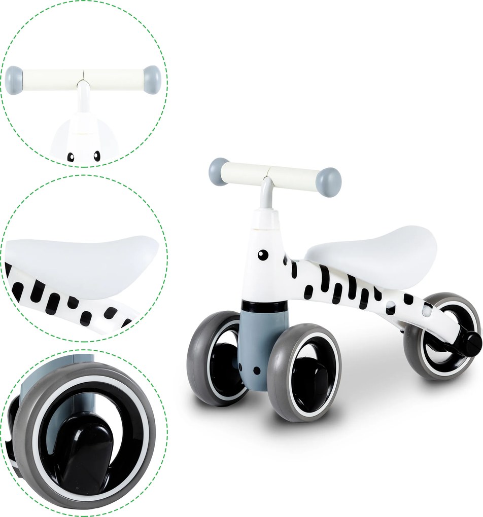 ECOTOYS detské odrážadlo Zebra, EVA kolesá, 12–36 mes., ľahké, s blokádou riadenia