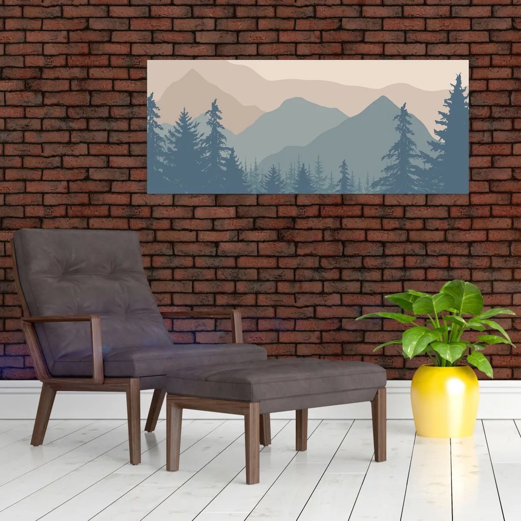 Obraz - Tyrkysové hory N⁰2 (120x50 cm)