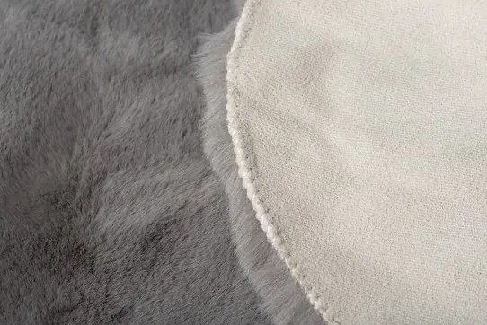 Koberček RABBIT FUR TEDDY BEAR tmavosivý