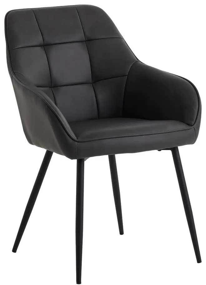 Tmavosivé čalúnené jedálenské kreslá v súprave s podrúčkami 2 ks Nolan Square – Unique Furniture