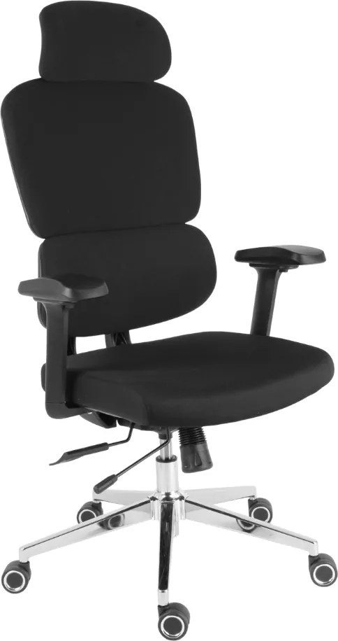 Kancelárska ergonomická stolička Neoseat ROBIN — látka, čierna, nosnosť 150 kg
