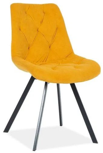 Jedálenská stolička Signal VALENTE VELVET čierna/žltá matt velvet 48