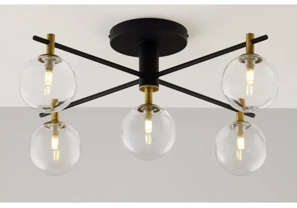 Jupiter 2035 - Prisadený luster FIGARO 5xG9/10W/230V čierna/zlatá/béžová/číra